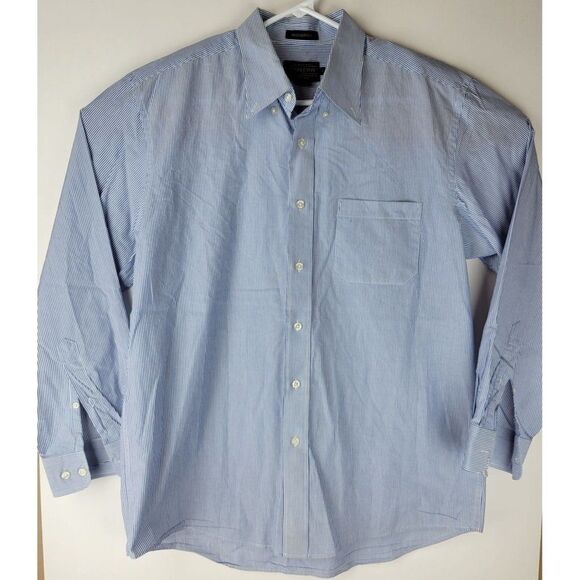 Pendleton Mens Large Blue White Striped Bridgeport Button Down LS Shirt - Picture 1 of 4